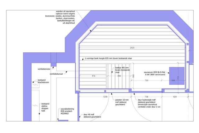 plattegrond sauna